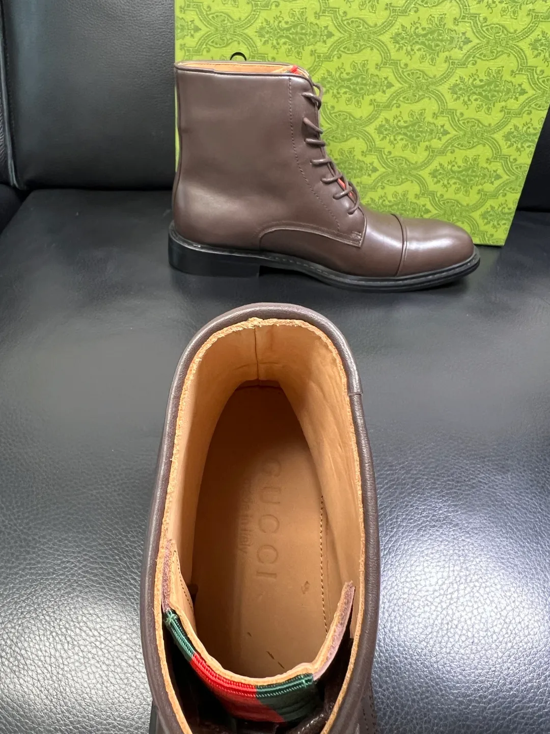 Men's shoes 💰900 Gucci High-quality top crafts Gucci Leather shoes and boots high-top series counter synchronization Original factory configuration, original cowhide imported from Italy, imported water-dyed cow lining, soles: original factory special supply original sole super comfortable, original factory and single goods High quality, welcome to compare and synchronization at the counter, code number 39-44 (customized 45)